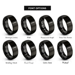 font options for inside engraving on black oboe rings