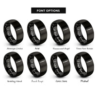 font options for inside engraving on black oboe rings