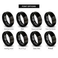 font options for inside engraving on black oboe rings