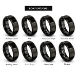 font options for inside engraving on black oboe rings