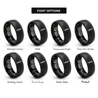 font options for inside engraving on black oboe rings