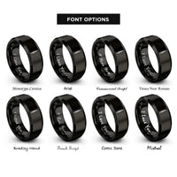 font options for inside engraving on black oboe rings