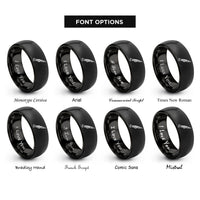 font options for inside engraving on black oboe rings