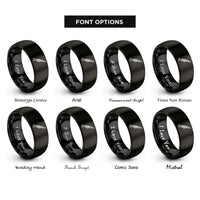 font options for inside engraving on black oboe rings