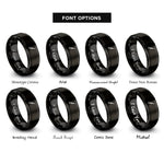 font options for inside engraving on black oboe rings