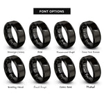 font options for inside engraving on black oboe rings