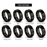 font options for inside engraving on black oboe rings