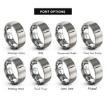 font options for inside engraving on grey oboe rings
