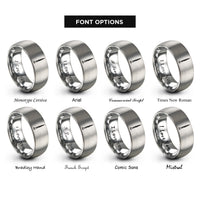 font options for inside engraving on grey oboe rings
