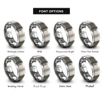 font options for inside engraving on gray oboe rings