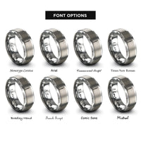 font options for inside engraving on gray oboe rings