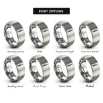 font options for inside engraving on silver oboe rings