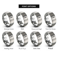 font options for inside engraving on silver oboe rings
