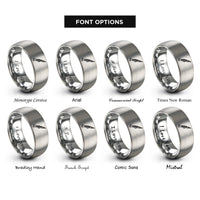 font options for inside engraving on gray oboe rings