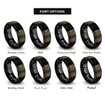 font options for inside engraving on gunmetal & black oboe rings