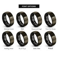 font options for inside engraving on gunmetal & black oboe rings