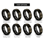 font options for inside engraving on gunmetal & black oboe rings