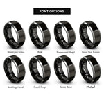 font options for inside engraving on black & gray oboe reed rings