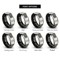 font options for inside engraving on black & grey oboe reed rings