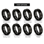 font options for inside engraving on black oboe reed rings