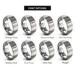 font options for inside engraving on gray oboe reed rings