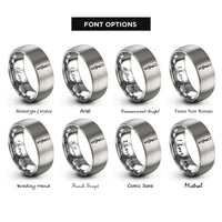 font options for inside engraving on gray oboe reed rings