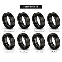 font options for inside engraving on black oboist rings