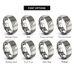 font options for inside engraving on grey oboist rings