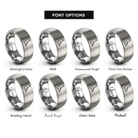 font options for inside engraving on grey oboist rings