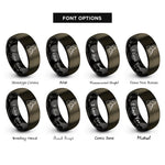 font options for inside engraving on gunmetal & black oboist rings