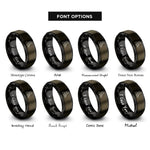 font options for inside engraving on gunmetal & black oboist rings
