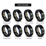 font options for inside engraving on gunmetal & blue observatory dome rings