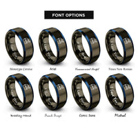 font options for inside engraving on gunmetal & blue observatory dome rings