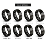 font options for inside engraving on black ocean floor contours rings