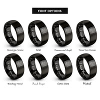 font options for inside engraving on black ocean floor contours rings