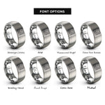 font options for inside engraving on grey ocean floor contours rings