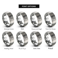 font options for inside engraving on grey ocean floor contours rings