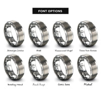 font options for inside engraving on silver ocean floor contours rings