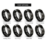 font options for inside engraving on black & silver ocean horizon sun rings