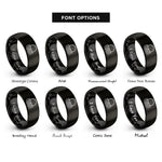font options for inside engraving on black ocean horizon sun rings