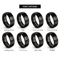 font options for inside engraving on black ocean horizon sun rings