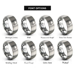 font options for inside engraving on silver ocean horizon sun rings