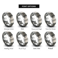 font options for inside engraving on grey ocean horizon sun rings