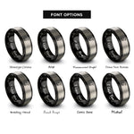 font options for inside engraving on black & gray oceania rings