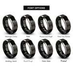font options for inside engraving on black & grey oceania rings