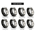 font options for inside engraving on black & gray oceania rings