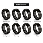 font options for inside engraving on black oceania rings