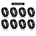 font options for inside engraving on black oceania rings