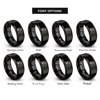 font options for inside engraving on black oceania rings