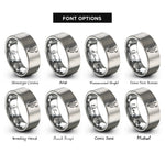 font options for inside engraving on grey ocotillo crescent moon rings